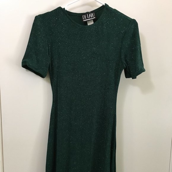 Women’s Vintage Green Sparkle Dress - Picture 2 of 6